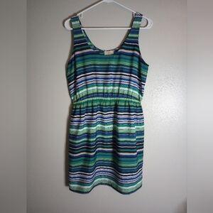 Loft colorful striped dress size 6